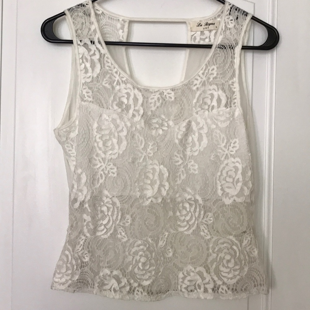 Mesh/Lace Sleeveless Top